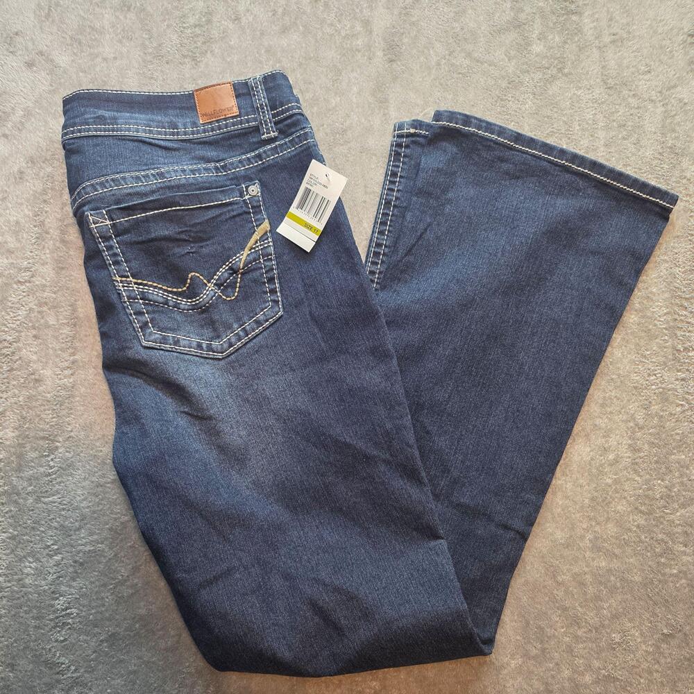 Wallflower Bootcut Jeans Juniors 17 Blue Dark Wash Mid Rise Stretch Denim